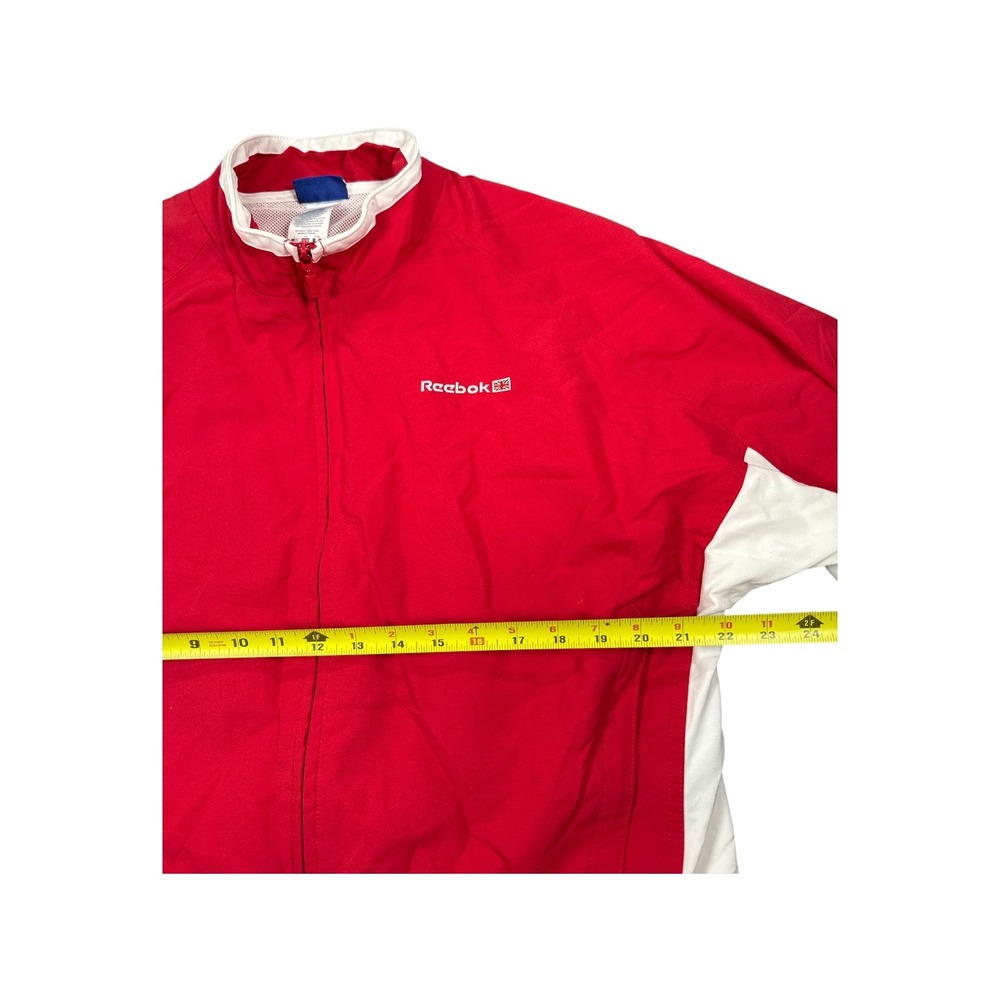 Reebok Classic Vintage Windbreaker Jacket Red White Colorblock Mens Large L - Picture 4 of 5
